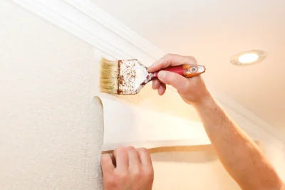 Pose de papier peint à Branches — revêtements muraux et toiles de verre